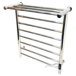 Axis Polished Stainless Steel Dry Electric Heated Towel Shelf - 550 x 660mm