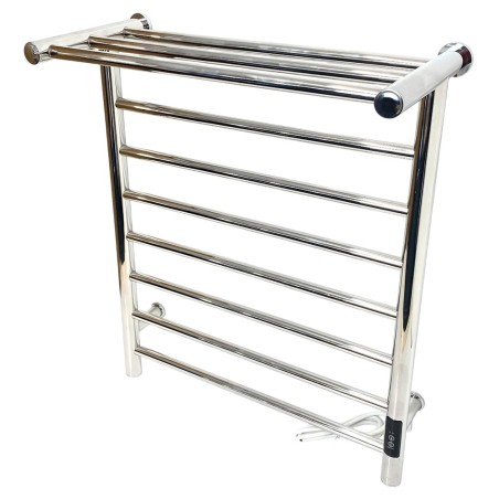 Axis Polished Stainless Steel Dry Electric Heated Towel Shelf - 550 x 660mm