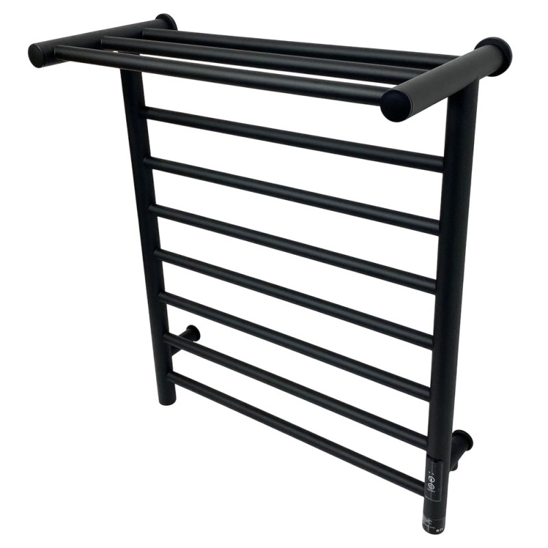 Axis Matt Black Stainless Steel Dry Electric Heated Towel Shelf - 550 x 660mm