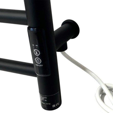 Axis Matt Black Stainless Steel Dry Electric Heated Towel Shelf - 550 x 660mm