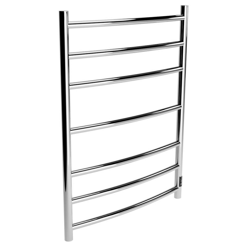 Curva Polished Stainless Steel Dry Electric Heated Towel Rail - 500 x 800mm