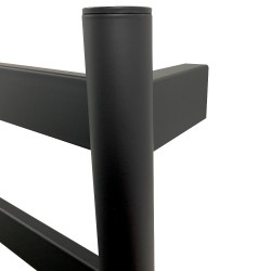 Strata Matt Black Stainless Steel Flat Bar Dry Electric Towel Rail - 500 x 700mm