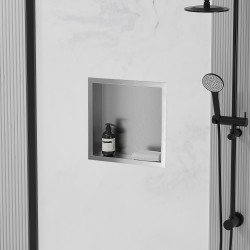 300 x 300mm Stainless Steel Shower Niche | Sleek Recessed Bathroom Storage