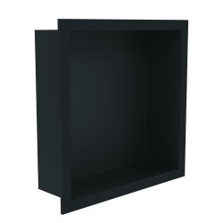 300 x 300mm Black Stainless Steel Shower Niche | Sleek Recessed Bathroom Storage