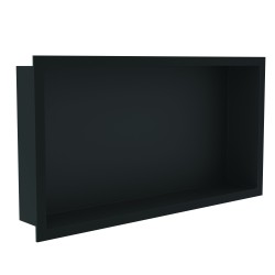 600 x 300mm Black Stainless Steel Shower Niche | Sleek Recessed Bathroom Storage