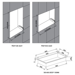 600 x 300mm Black Stainless Steel Shower Niche | Sleek Recessed Bathroom Storage