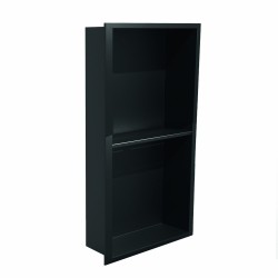 300 x 600mm Black Stainless Steel Shower Niche With Shelf | Sleek Recessed Bathroom Storage