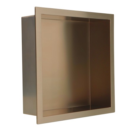 300 x 300mm Brushed Bronze Stainless Steel Shower Niche | Sleek Recessed Bathroom Storage