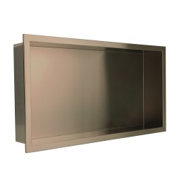 600 x 300mm Brushed Bronze Stainless Steel Shower Niche | Sleek Recessed Bathroom Storage