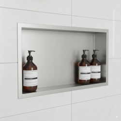 600 x 300mm Stainless Steel Shower Niche - closeup