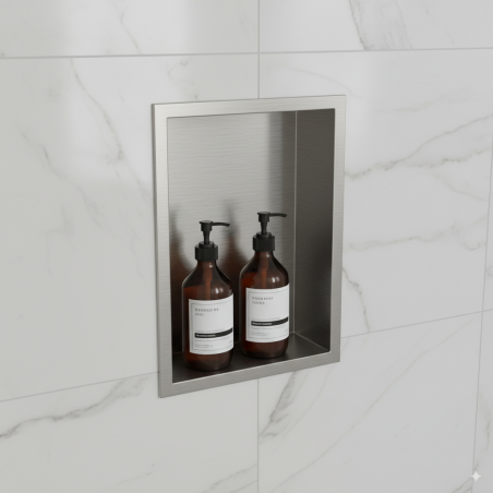 450 x 300mm Stainless Steel Shower Niche | Sleek Recessed Bathroom Storage