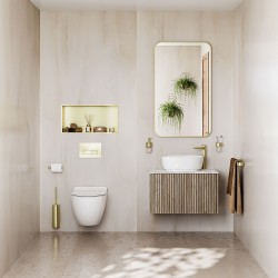 Indiana Limestone Hydrocore - Showerwall Panels - Insitu