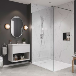Glacier Marble - Showerwall Panels - Insitu