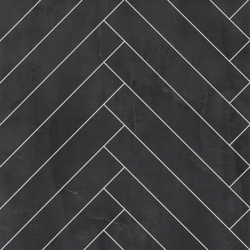 Black Velvet Herringbone Tile Effect - Showerwall Panels