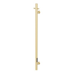 100mm x 1100mm Brushed Brass Stainless Steel Dry Electric Coat Robe Hanger Dryer - In-Built Controller