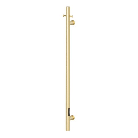 100mm x 1100mm Brushed Brass Stainless Steel Dry Electric Coat Robe Hanger Dryer - In-Built Controller