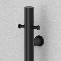 100mm x 1100mm Matt Black Stainless Steel Dry Electric Coat Robe Hanger Dryer close up