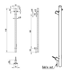 100mm x 1100mm Polished Stainless Steel Dry Electric Coat Robe Hanger Dryer - In-Built Controller