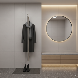 100mm x 1100mm Polished Stainless Steel Dry Electric Coat Robe Hanger Dryer - In-Built Controller