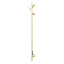 140mm x 1100mm Brushed Brass Stainless Steel Dry Electric Coat Robe Hanger Dryer - In-Built Controller