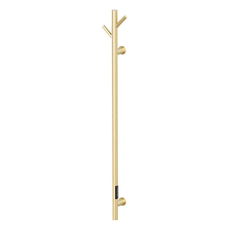 140mm x 1100mm Brushed Brass Stainless Steel Dry Electric Coat Robe Hanger Dryer - In-Built Controller