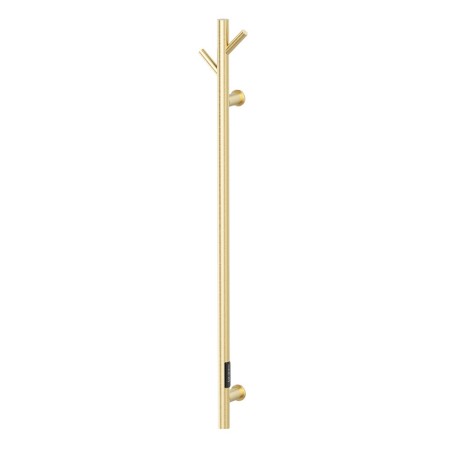 140mm x 1100mm Brushed Brass Stainless Steel Dry Electric Coat Robe Hanger Dryer - In-Built Controller