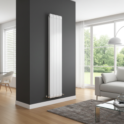 Princess White Aluminium Radiator - 318 x 1800mm - Insitu