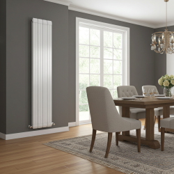 Princess White Aluminium Radiator - 318 x 1800mm - Insitu