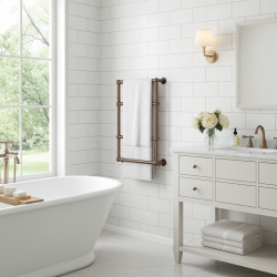 Alice Traditional Brushed Bronze Towel Rail - 500 x 750mm