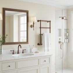 Alice Traditional Brushed Bronze Towel Rail - 500 x 750mm