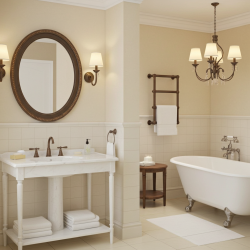 Alice Traditional Brushed Bronze Towel Rail - 500 x 750mm