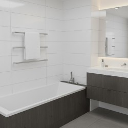 550mm(w) Round Polished Stainless Steel Heated Electric Towel Bars (Pack of 3) 22W