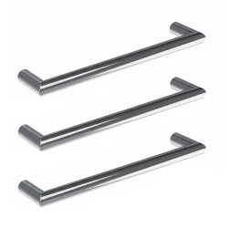 550mm(w) Round Polished Stainless Steel Heated Electric Towel Bars (Pack of 3) 22W