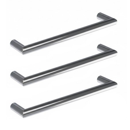 550mm(w) Round Polished Stainless Steel Heated Electric Towel Bars (Pack of 3) 22W