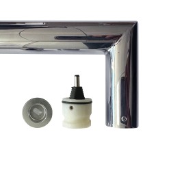 550mm(w) Round Polished Stainless Steel Heated Electric Towel Bars (Pack of 3) 22W