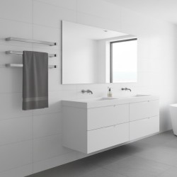 550mm(w) Square Polished Stainless Steel Heated Electric Towel Bars (Pack of 3) 22W