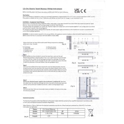 550mm(w) Square Matt Black Stainless Steel Heated Electric Towel Bars (Pack of 3) 22W