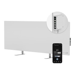 AENO 700W Smart Wifi White Glass Infrared Horizontal or Vertical Panel Heater - closeup