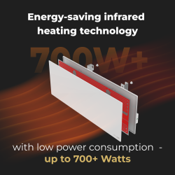 AENO Smart LED Wifi White Glass Infrared Reversible Panel Heater 700W