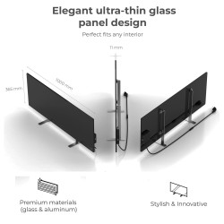 AENO Smart LED Wifi White Glass Infrared Reversible Panel Heater 700W