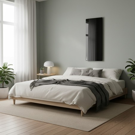 AENO 700W Smart Wifi Black Glass Infrared Horizontal or Vertical Panel Heater - 1000mm x 365mm