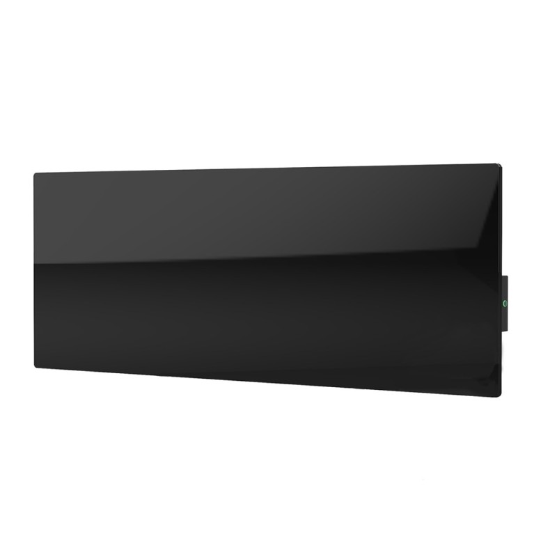 AENO 700W Smart Wifi Black Glass Infrared Horizontal or Vertical Panel Heater - 1000mm x 365mm