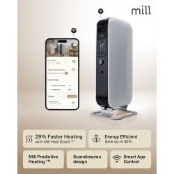 Mill Heat Wi-Fi Enabled 1500W Designer Electric Oil-Filled Freestanding Heater