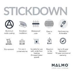 Malmo Vantaa Stick Down 'Freedom' LVT Flooring - Plank - 1219mm x 184mm