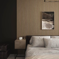 Natural Oak Acoustic Wall Panel - 600mm x 2400mm