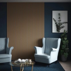 Medium Oak Acoustic Wall Panel - 600mm x 2400mm
