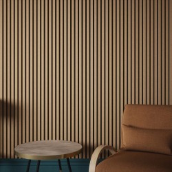 Medium Oak Acoustic Wall Panel - 600mm x 2400mm