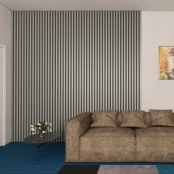 LUX Alder Grey Acoustic Wall Panel - 600mm x 2400mm