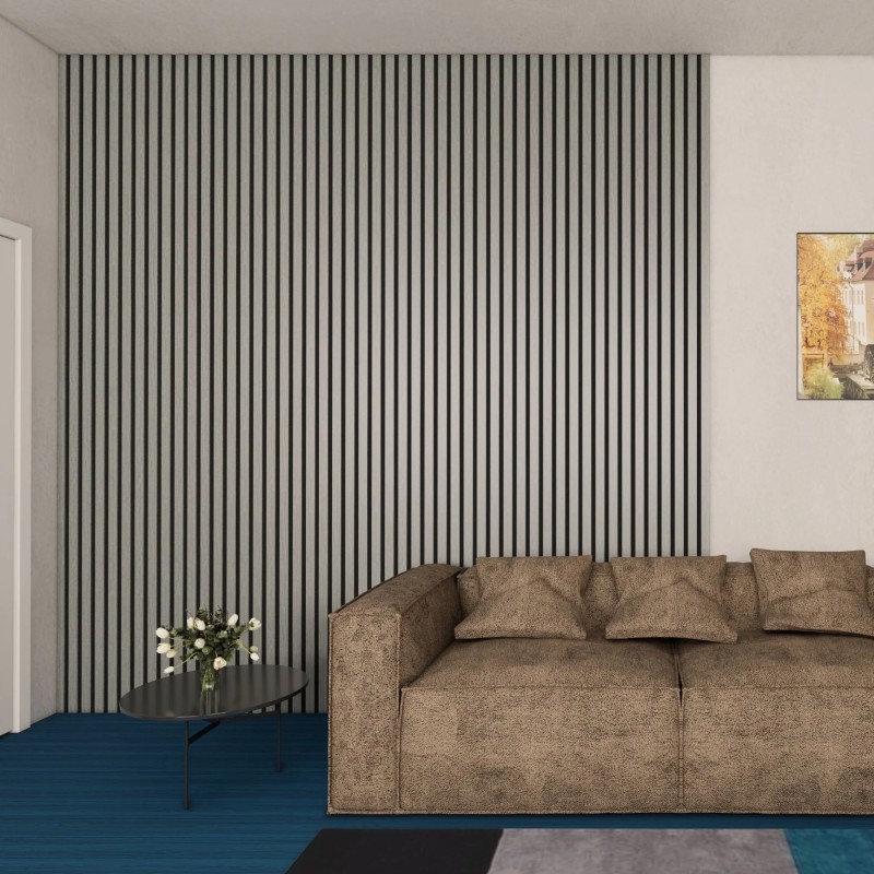 LUX Alder Grey Acoustic Wall Panel - 600mm x 2400mm
