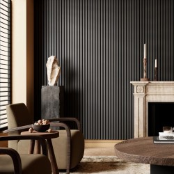 Lustrous Black Acoustic Wall Panel - 600mm x 2400mm
